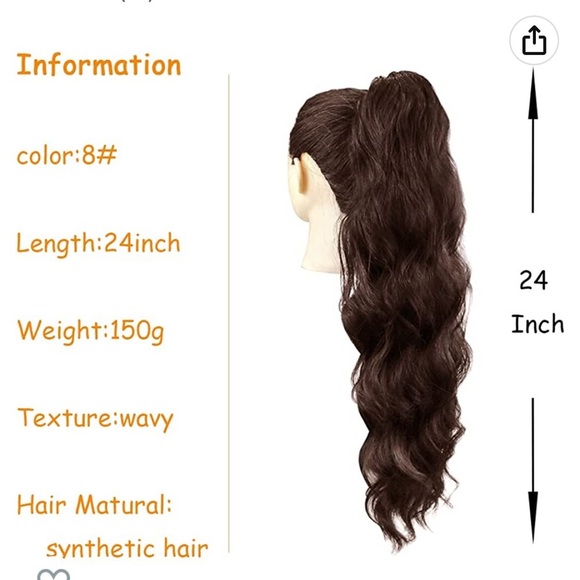 Long Wavy Ponytail Extension - NEW - Picture 2 of 5